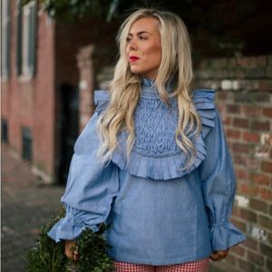 Elizabeth Wilson Chambray Harriet top XXL